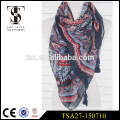 elegant lady 100% polyester scarf silk feel soft square scarve with four big tassels